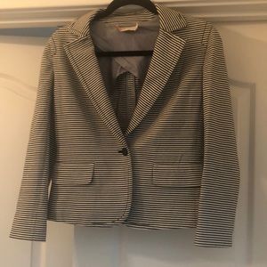 Tory Burch Navy and White Striped Blazer